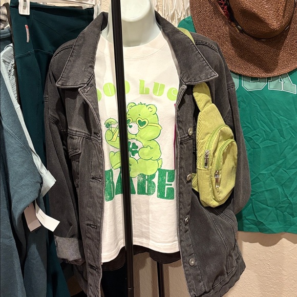 Care Bears Good Luck Bear☘️🐻Shrunken Baby Style Tee New! - Picture 5 of 6